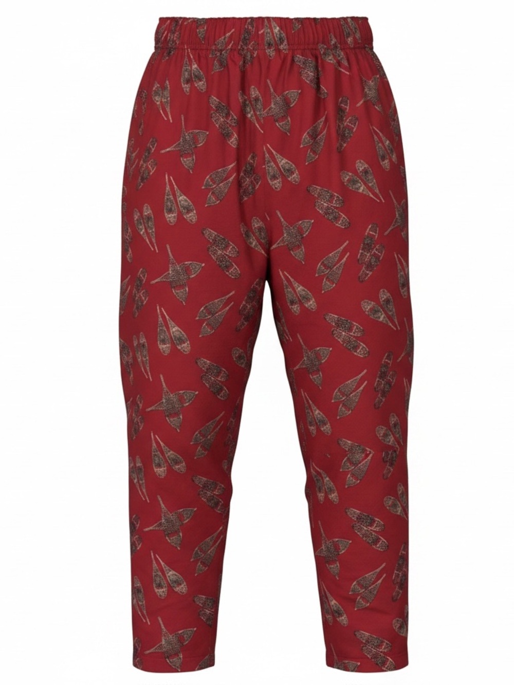 Men’s L.L. Bean Pants Size Large Red Pattern Casual Outdoor Comfort